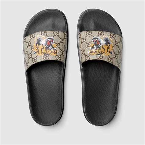 men's tiger gucci slides|gucci slide gg supreme tigers.